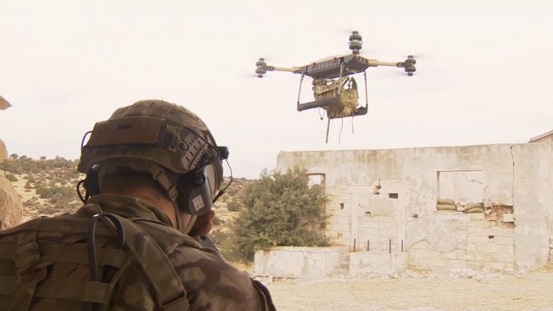 Drone give Royal Marine supplies