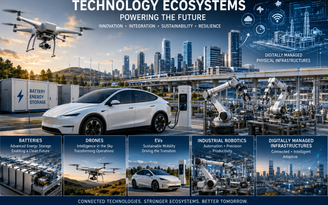 The Techne–Phronesis Negotiation Framework™: The Role of Technology Ecosystems in the Evolution of Batteries, Drones, EVs, Industrial Robotics, and Digitally Managed Physical Infrastructure by Nikos Chatzis / Goal Consulting