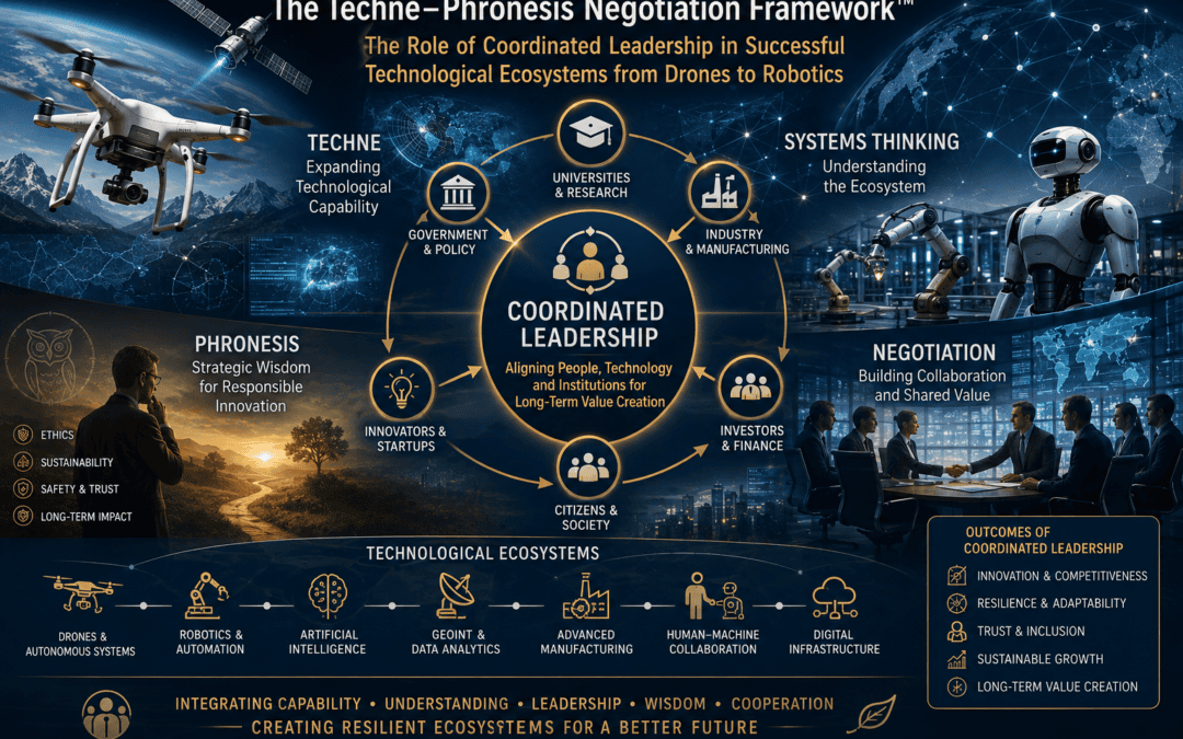 The Techne–Phronesis Negotiation Framework™: The Role of Coordinated Leadership in Successful Technological Ecosystems from Drones to Robotics by Nikos Chatzis – Goal Consulting