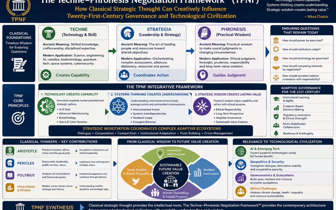 The Techne–Phronesis Negotiation Framework™ (TPNF): Explaining How Classical Strategic Thought Can Creatively Influence Twenty-First-Century Governance and Technological Civilization By Nkos Chatzis / Goal Consulting