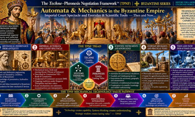 The Techne–Phronesis Negotiation Framework™ (TPNF): Automata & Mechanics in the Byzantine Empire – Imperial Court Spectacle and Everyday & Scientific Tools: Then and Now… By Nikos Chatzis / Goal Consulting