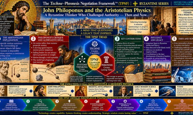 The Techne–Phronesis Negotiation Framework™ (TPNF): Thinkers in the Byzantine Empire – John Philoponus and Aristotelian Physics: Then and Now… By Nikos Chatzis / Goal Consulting