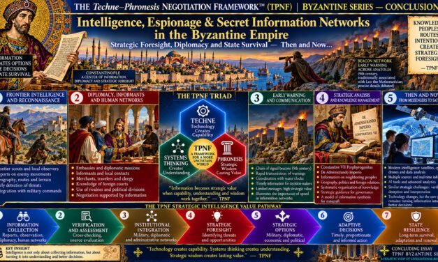 The Techne–Phronesis Negotiation Framework™ (TPNF): Intelligence, Espionage & Secret Information Networks in the Byzantine Empire — Strategic Foresight, Diplomacy and State Survival, Then and Now… By Nikos Chatzis / Goal Consutling