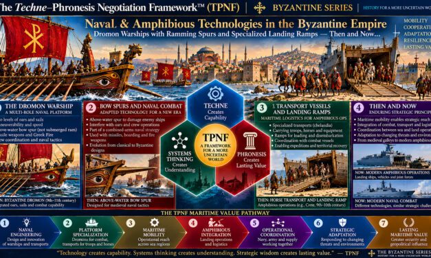 he Techne–Phronesis Negotiation Framework™ (TPNF): Warfare & Defense Technologies in the Byzantine Empire – Naval and Amphibious Technologies: Dromon Warships, Bow Spurs and Specialized Landing Ramps, Then and Now… By Nikos Chatzis / Goal Consulting