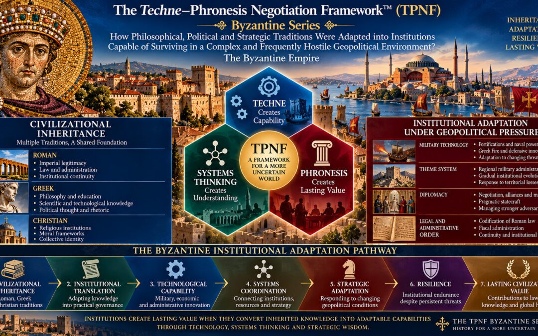 The Techne–Phronesis Negotiation Framework™ (TPNF): How Were Philosophical, Political and Strategic Traditions Adapted into Institutions Capable of Surviving in a Complex and Frequently Hostile Geopolitical Environment? The Byzantine Empire By Nikos Chatzis / Goal Consulting