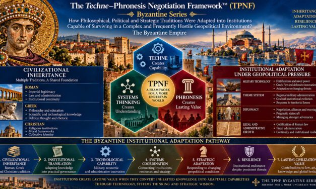 The Techne–Phronesis Negotiation Framework™ (TPNF): How Were Philosophical, Political and Strategic Traditions Adapted into Institutions Capable of Surviving in a Complex and Frequently Hostile Geopolitical Environment? The Byzantine Empire By Nikos Chatzis / Goal Consulting
