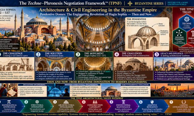 The Techne–Phronesis Negotiation Framework™ (TPNF): Architecture & Civil Engineering in the Byzantine Empire – Pendentive Domes: The Engineering Revolution of Hagia Sophia, Then and Now… By Nikos Chatzis / Goal Consulting