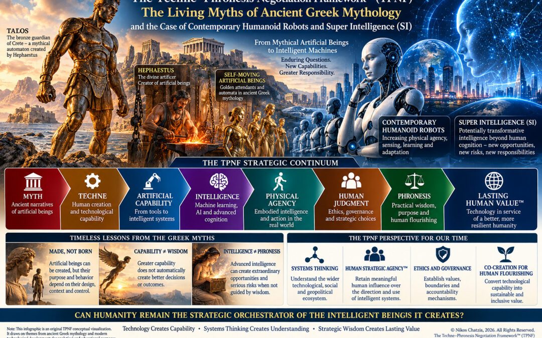 "The Techne–Phronesis Negotiation Framework™ (TPNF): The Living Myths of Ancient Greek Mythology and the Case of Contemporary Humanoid Robots and Super Intelligence (SI)”, By Nikos Chatzis / Goal Consulting