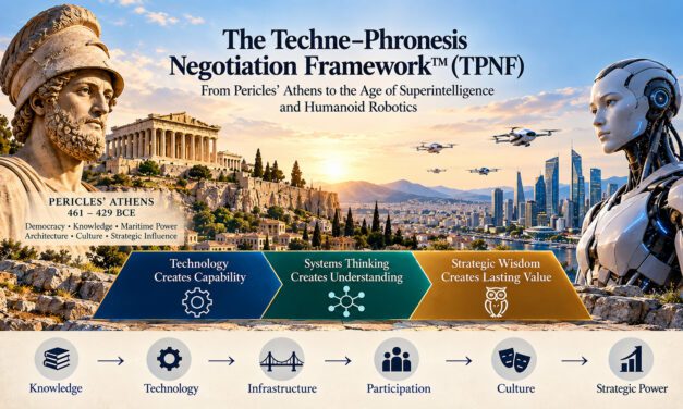 The Techne–Phronesis Negotiation Framework™ (TPNF): Pericles, Who Guided Ancient Athens Through Its Golden Age From 461 to 429 BCE – Is It a Raw Model for the Current Technological Civilization of Superintelligence and Humanoid Robotics? By Nikos Chatzis / Goal Consulting
