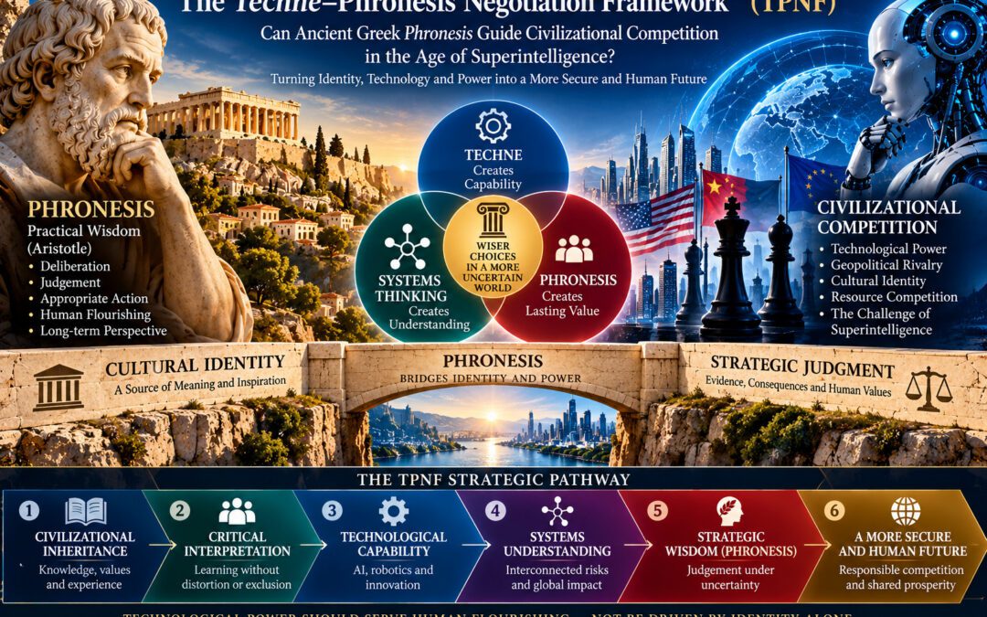 The Techne–Phronesis Negotiation Framework™ (TPNF): Can Ancient Greek Phronesis Provide a Framework for Managing Civilizational Competition Without Allowing Cultural Identity to Override Strategic Judgment? – The Challenge of Superintelligence By Nikos Chatzis / Goal Consulting