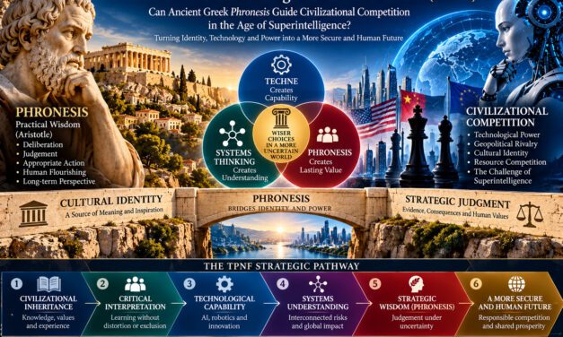 The Techne–Phronesis Negotiation Framework™ (TPNF): Can Ancient Greek Phronesis Provide a Framework for Managing Civilizational Competition Without Allowing Cultural Identity to Override Strategic Judgment? – The Challenge of Superintelligence By Nikos Chatzis / Goal Consulting
