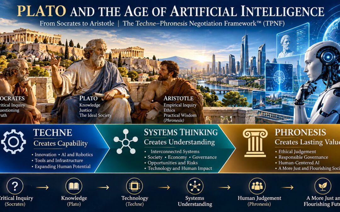 The Techne–Phronesis Negotiation Framework™ (TPNF): Plato, the Foundational Classical Athenian Philosopher of Western Thought – From Socrates to Aristotle: Human Philosophy in the Era of Modern Technological Evolution By Nikos Chatzis / Goal Consulting