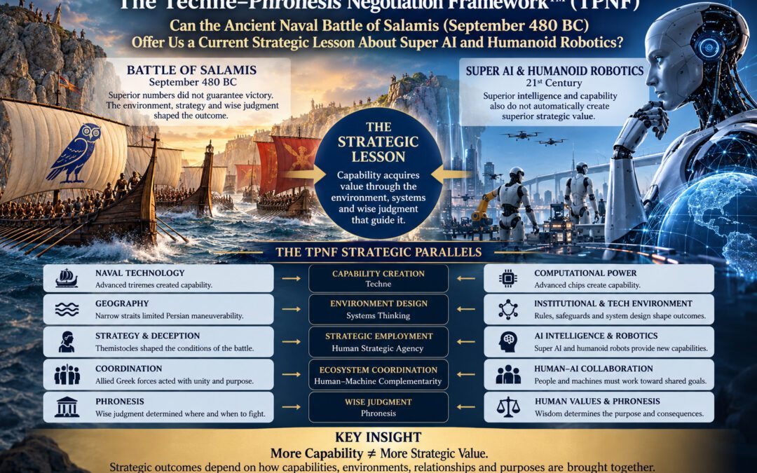The Techne–Phronesis Negotiation Framework™ (TPNF): Can the Ancient Naval Battle of Salamis (September 480 BC) Offer Us a Current Strategic Lesson About Super AI and Humanoid Robotics? By Nikos Chatzis / Goal Consulting