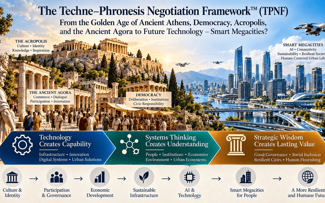 The Techne–Phronesis Negotiation Framework™ (TPNF): From the Golden Age of Ancient Athens, Democracy, Acropolis, and the Ancient Agora to Future Technology – Smart Megacities? By Nikos Chatzis / Goal Consulting