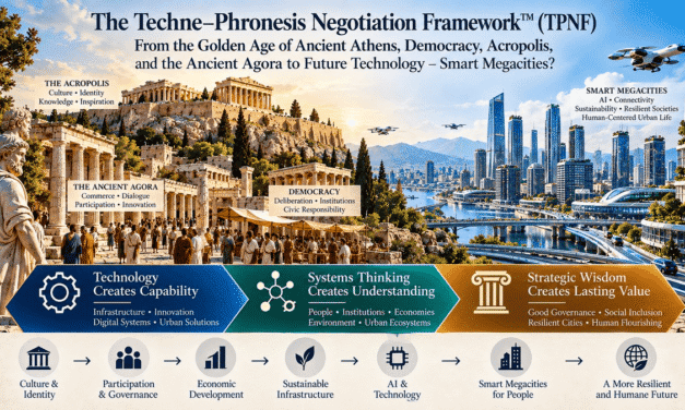 The Techne–Phronesis Negotiation Framework™ (TPNF): From the Golden Age of Ancient Athens, Democracy, Acropolis, and the Ancient Agora to Future Technology – Smart Megacities? By Nikos Chatzis / Goal Consulting