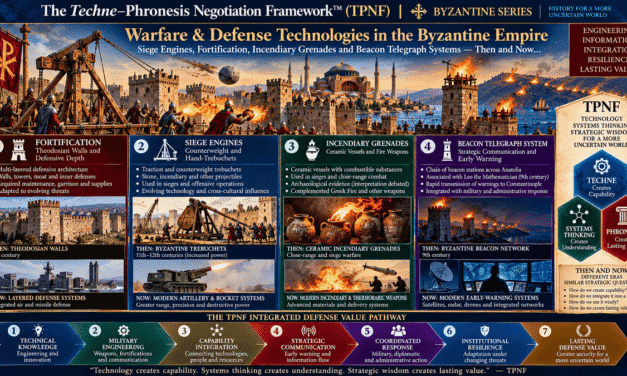 The Techne–Phronesis Negotiation Framework™ (TPNF): Warfare & Defense Technologies in the Byzantine Empire – Siege Engines, Fortification, Incendiary Grenades and Beacon Telegraph Systems: Then and Now… By Nikos Chatzis / Goal Consulting