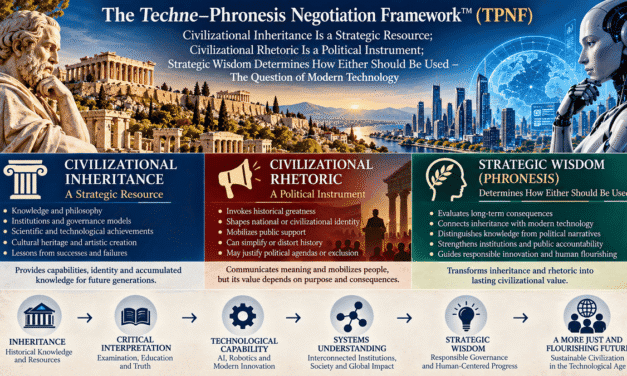 The Techne–Phronesis Negotiation Framework™ (TPNF): Civilizational Inheritance Is a Strategic Resource; Civilizational Rhetoric Is a Political Instrument; Strategic Wisdom Determines How Either Should Be Used – The Question of Modern Technology By Nikos Chatzis / Goal Consulting