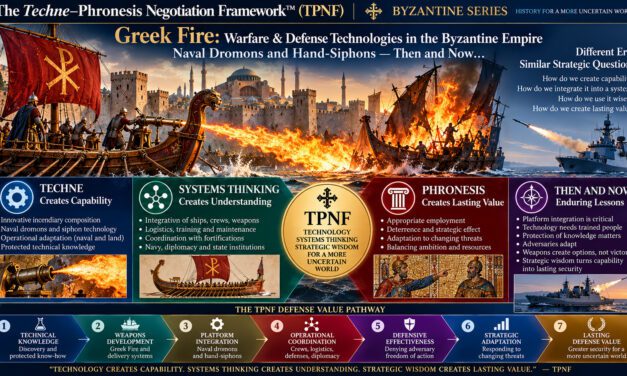 The Techne–Phronesis Negotiation Framework™ (TPNF): Warfare & Defense Technologies in the Byzantine Empire – Greek Fire, Naval Dromons and Hand-Siphons: Then and Now… By Nikos Chatzis / Goal Consulting