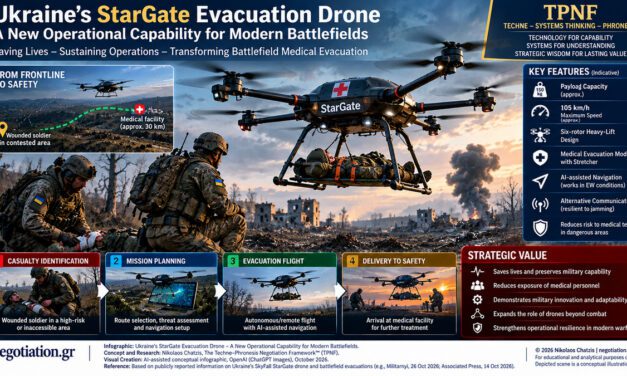 The Techne–Phronesis Negotiation Framework™ (TPNF): Modern Battlefield Evacuation — The New Operational Role for Drones: Ukraine’s StarGate as a Successful Innovation Example By Nikos Chatzis / Goal Consulting