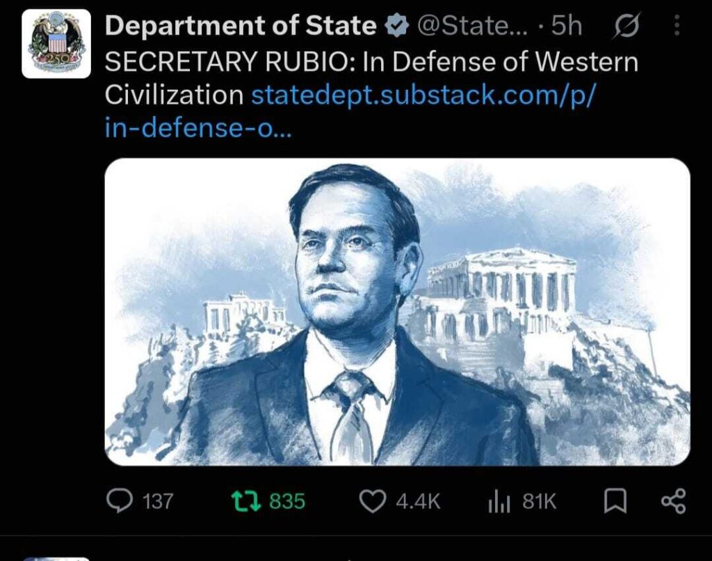 Marco Rubio in Akropolis, the US Dept of State